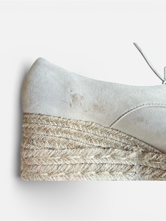 Anthropologie Bettye Muller Concepts Regina Espadrille Derby Wedge in Cream Sz 8 - Picture 11 of 11